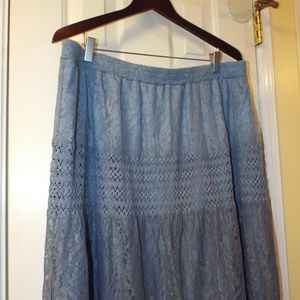 Maxi Skirt Ombre Blue Lace Size XL